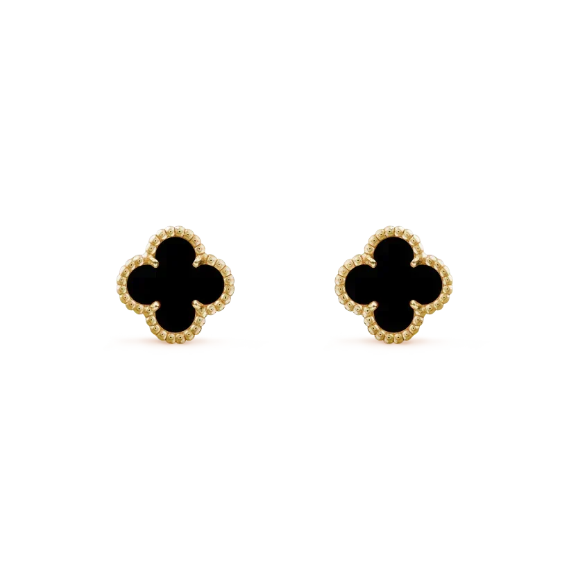 [Resenly Jewelry]CLOVER MINI 9.5MM BLACK MOP EARRINGS