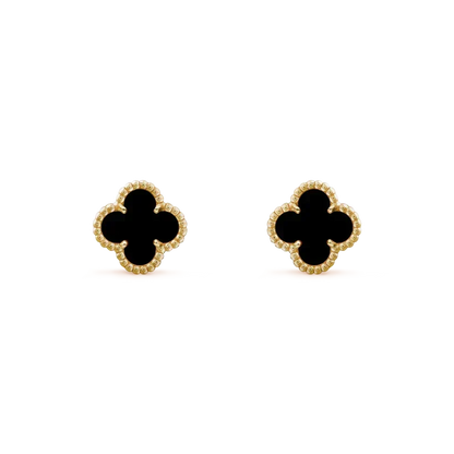 [Resenly Jewelry]CLOVER MINI 9.5MM BLACK MOP EARRINGS