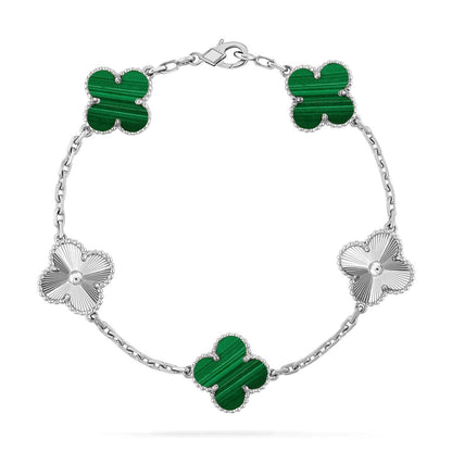 [Resenly Jewelry] CLOVER 5 MOTIF MALACHITE BRACELET COLLECTION