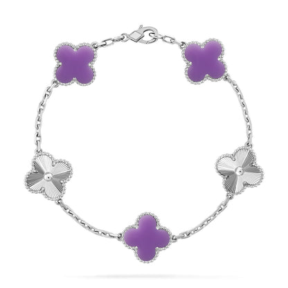 [Resenly Jewelry]CLOVER 5 MOTIF LIGHT PURPLE BRACELET COLLECTION