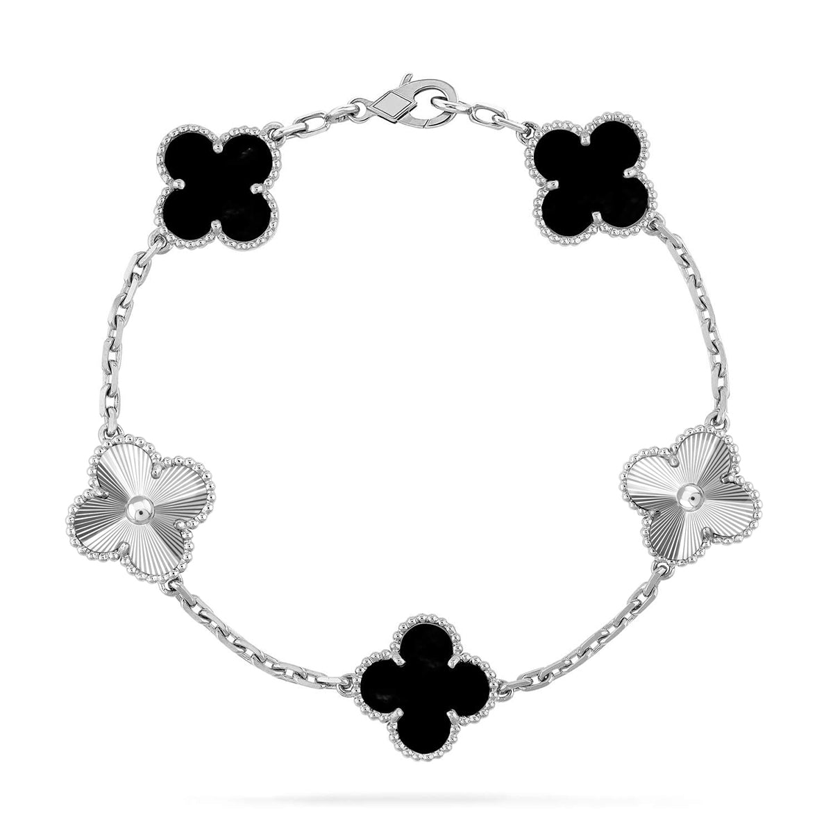 [Resenly Jewelry] CLOVER 5 MOTIF ONYXS BRACELET COLLECTION