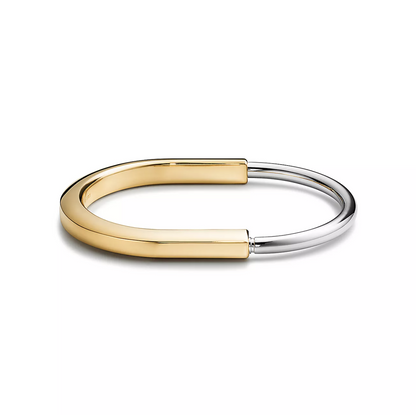 [Resenly Jewelry]LOCK BRACELET YELLOW AND WHITE GOLD