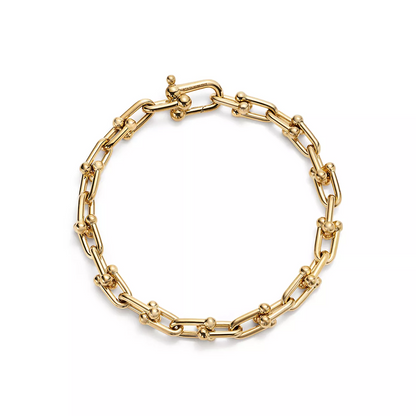 [Resenly Jewelry]HARDWEAR SMALL LINK 26 MOTIF GOLD BRACELET