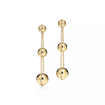 [Resenly Jewelry]TRIPLE DROP GOLD EARRINGS