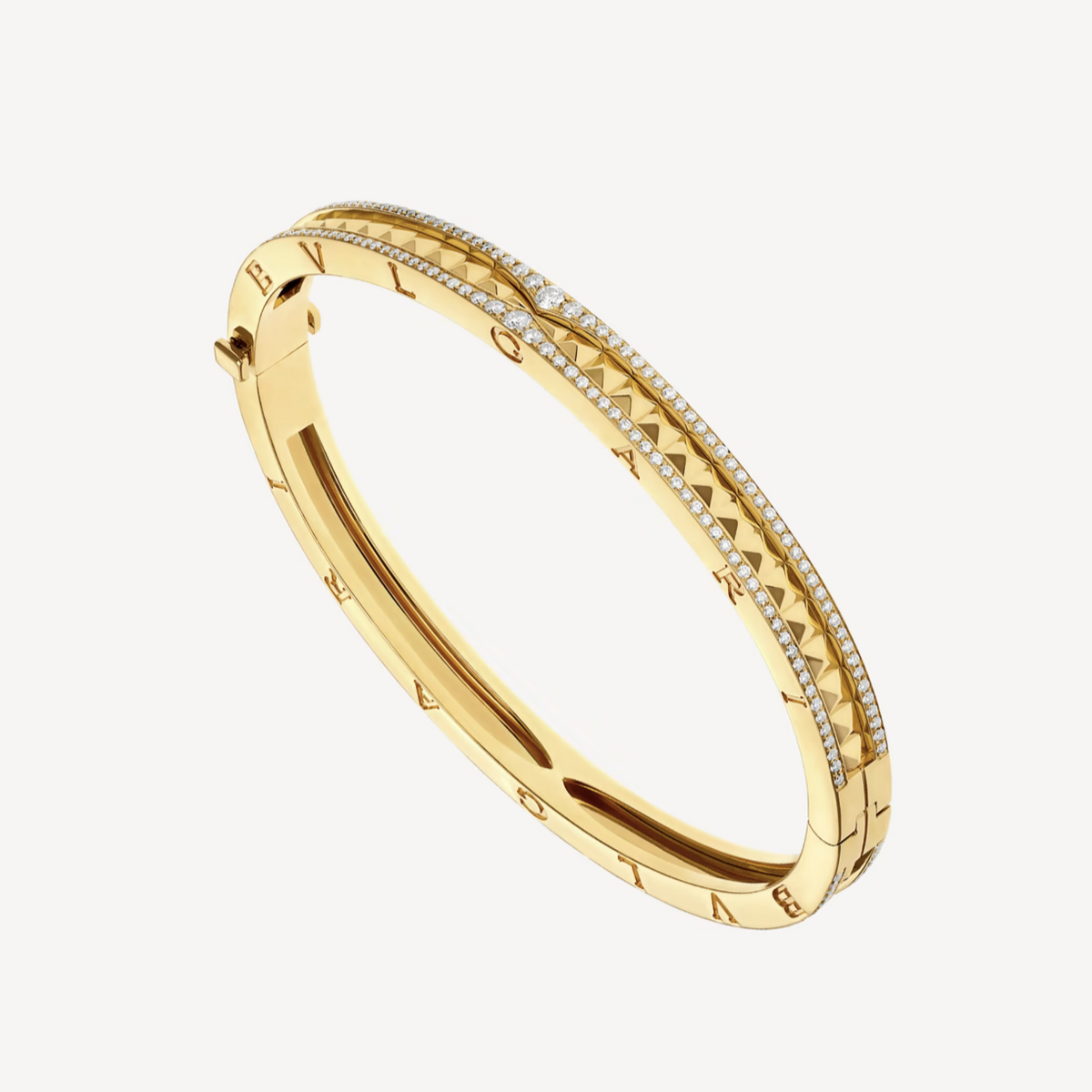 [Resenly Jewelry]ZERO 1 SPIRAL AND PAVED DIAMOND GOLD BRACELET