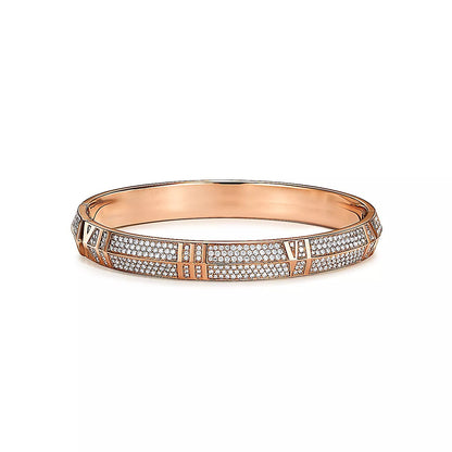 [Resenly Jewelry]ATLAS X PINK GOLD DIAMOND PAVED BRACELET
