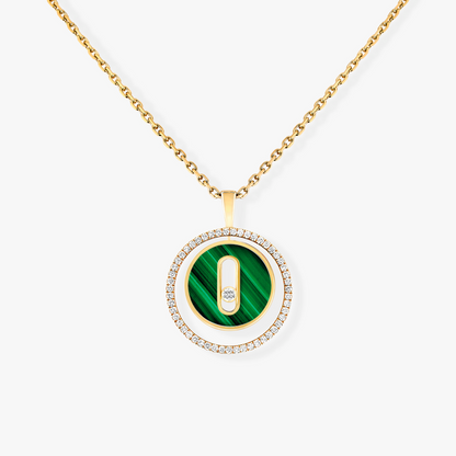 [Resenly Jewelry]LUCKY MOVE 1 DIAMOND MALACHITE GOLD DIAMOND NECKLACE