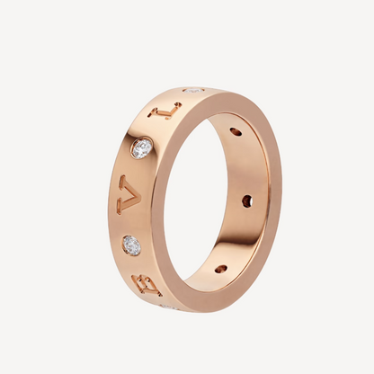 [Resenly Jewelry]ZERO 1 ESSENTIAL PINK GOLD BAND WITH DIAMONDS RING