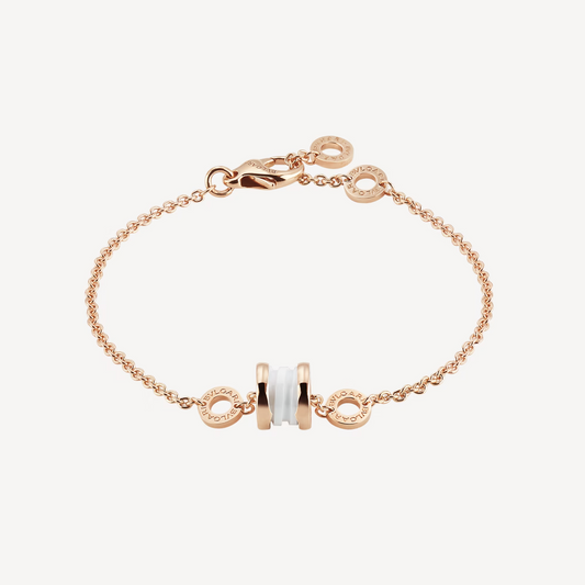 [Resenly Jewelry]ZERO 1 SOFT PINK GOLD AND WHITE CERAMIC BRACELET