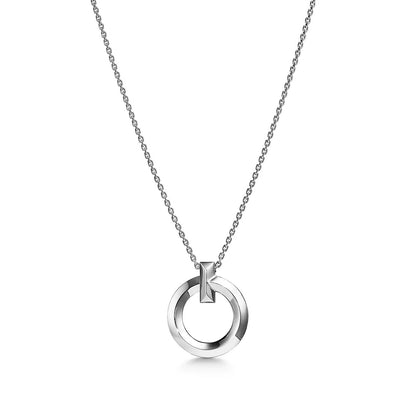 [Resenly Jewelry]T CIRCLE PENDENT SILVER NECKLACE