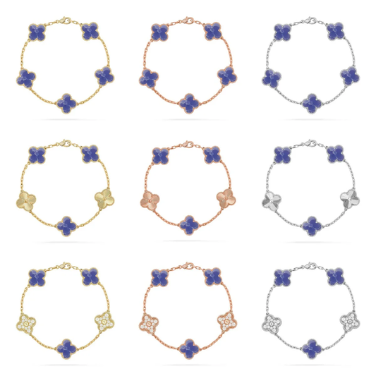 [Resenly Jewelry]CLOVER 5 MOTIF BLUE VEINS BRACELET COLLECTION
