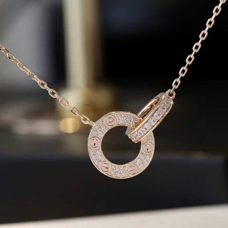 [Resenly Jewelry]LOVE  FULL DIAMOND PENDANT NECKLACE