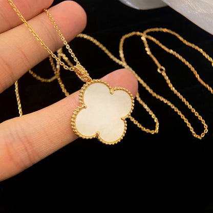 [Resenly Jewelry]CLOVER 25MM MOP LARGE PENDANT NECKLACE