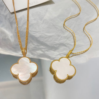 [Resenly Jewelry]CLOVER 25MM MOP LARGE PENDANT NECKLACE