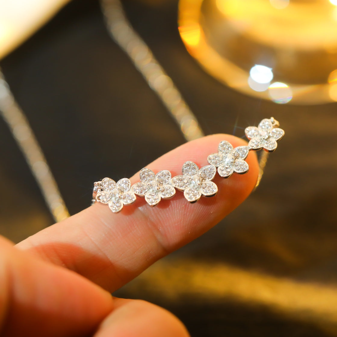 [Resenly Jewelry]]wild flower diamond line pendant