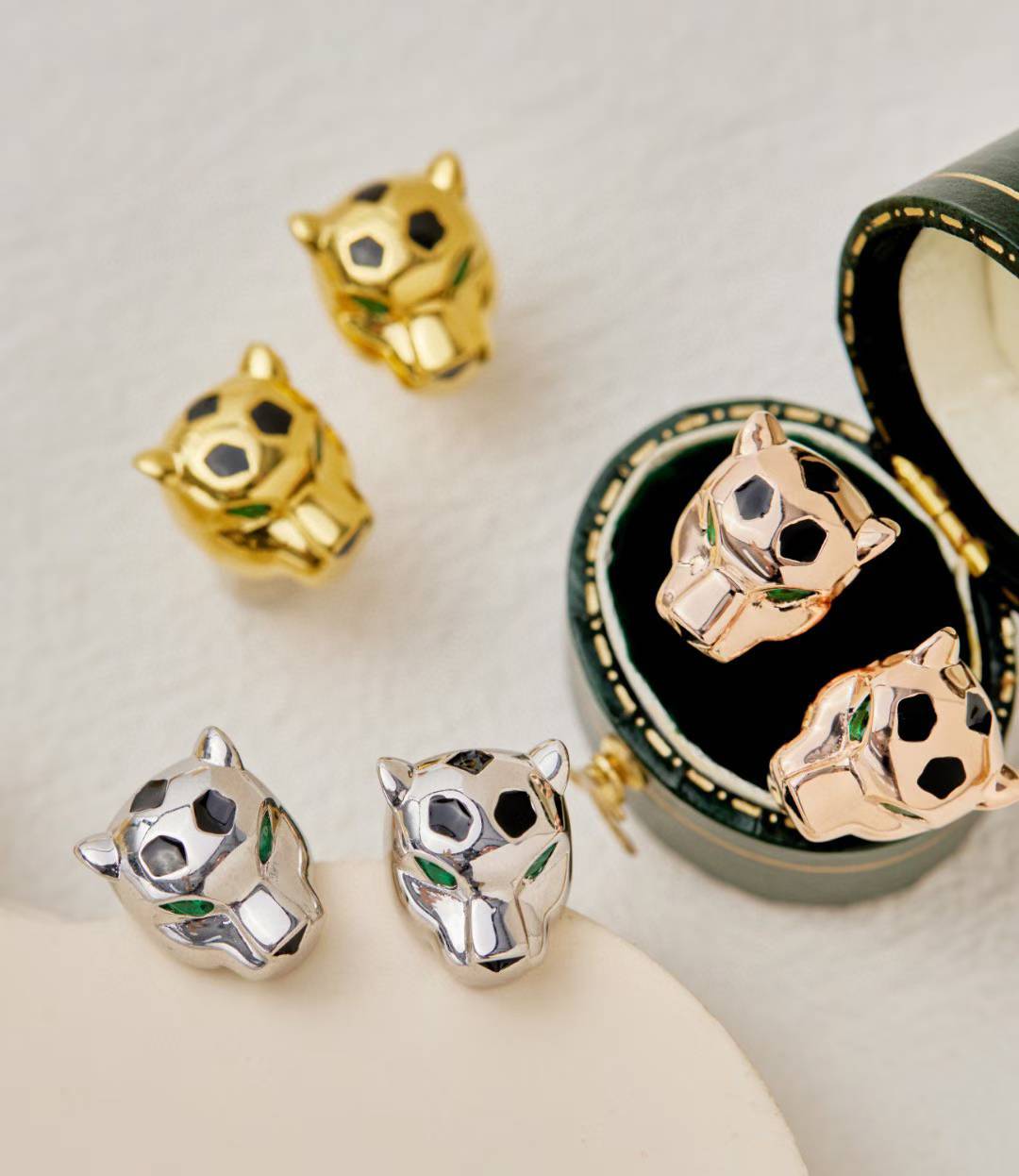 [Resenly Jewelry]CHRRTAH-PRINT STUD EARRINGS, THREE COLORS