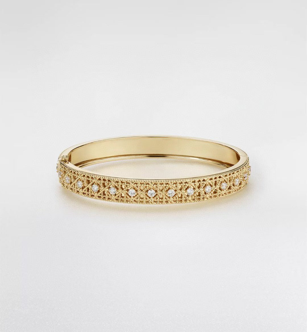[Resenly Jewelry]2026 WOVEN-PATTERN BRACELET SET WITH FULL DIAMOND INLAY THREE-COLORS