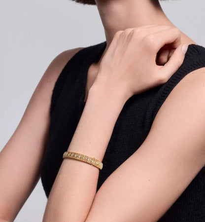 [Resenly Jewelry]2026 WOVEN-PATTERN BRACELET SET WITH FULL DIAMOND INLAY THREE-COLORS