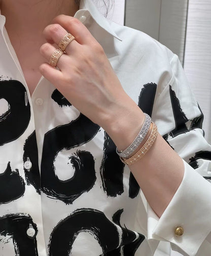 [Resenly Jewelry]2026 WOVEN-PATTERN BRACELET SET WITH FULL DIAMOND INLAY THREE-COLORS