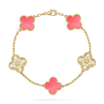 [Resenly Jewelry] CLOVER 5 MOTIFS  PINK MOP BRACELET COLLECTION