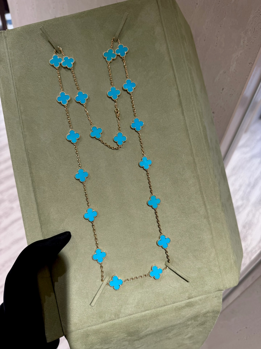 [Resenly Jewelry]CLOVER 20 MOTIFS TURQUOISE GOLD