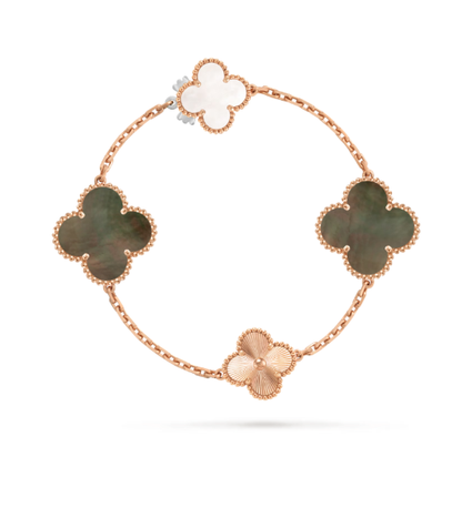 [Resenly Jewelry]DETACHABLE CLOVER 15(11+4) FLOWER SILVER NECKLACE SET