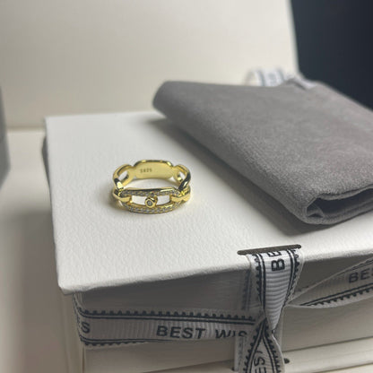[Resenly Jewelry]Sliding Single Diamond Ring