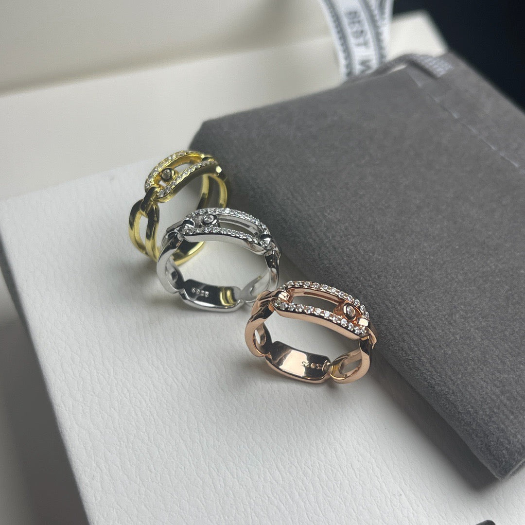 [Resenly Jewelry]Sliding Single Diamond Ring