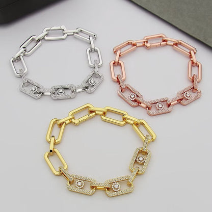 [Resenly Jewelry]Large Full Diamond Unisex Sliding Bracelet with Moissanite