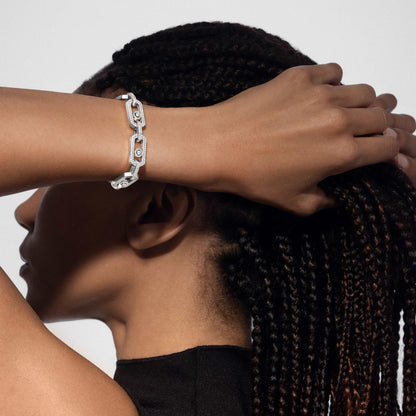 [Resenly Jewelry]Large Full Diamond Unisex Sliding Bracelet with Moissanite