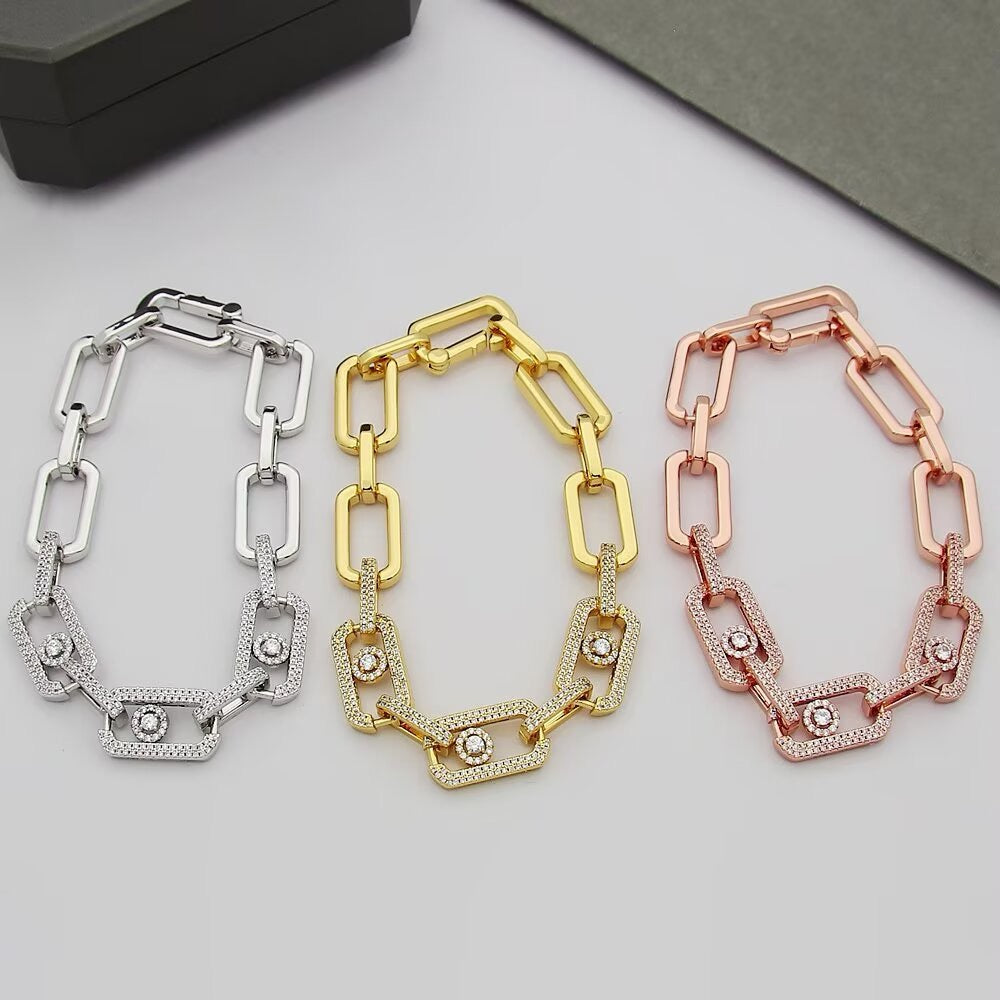 [Resenly Jewelry]Large Full Diamond Unisex Sliding Bracelet with Moissanite