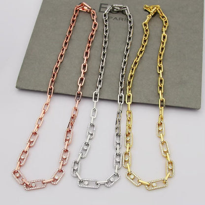 [Resenly Jewelry]Move Link Pave Diamond Necklace