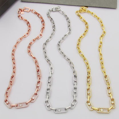 [Resenly Jewelry]Move Link Pave Diamond Necklace