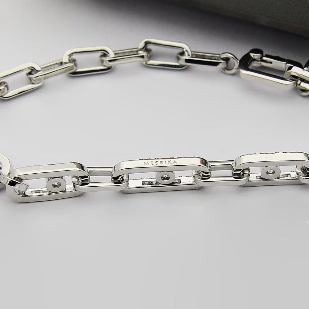 [Resenly Jewelry]Move Link Pave Diamond Necklace