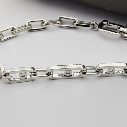 [Resenly Jewelry]Move Link Pave Diamond Necklace