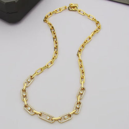 [Resenly Jewelry]Move Link Pave Diamond Necklace