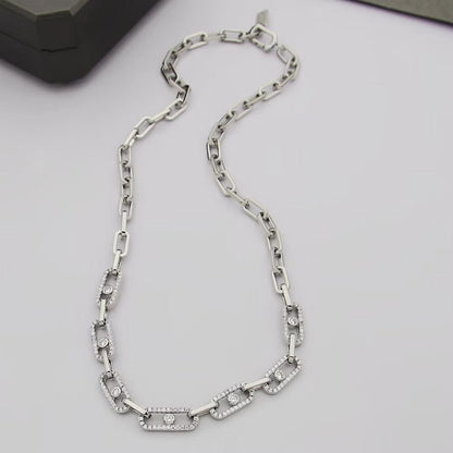 [Resenly Jewelry]Move Link Pave Diamond Necklace
