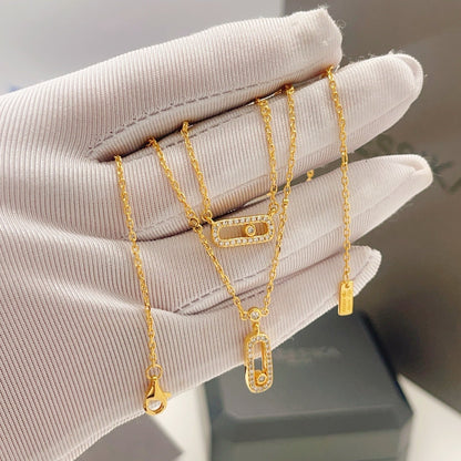 [Resenly Jewelry]MOVE 2 ROW DIAMOND NECKLACE