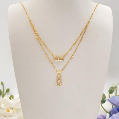 [Resenly Jewelry]MOVE 2 ROW DIAMOND NECKLACE