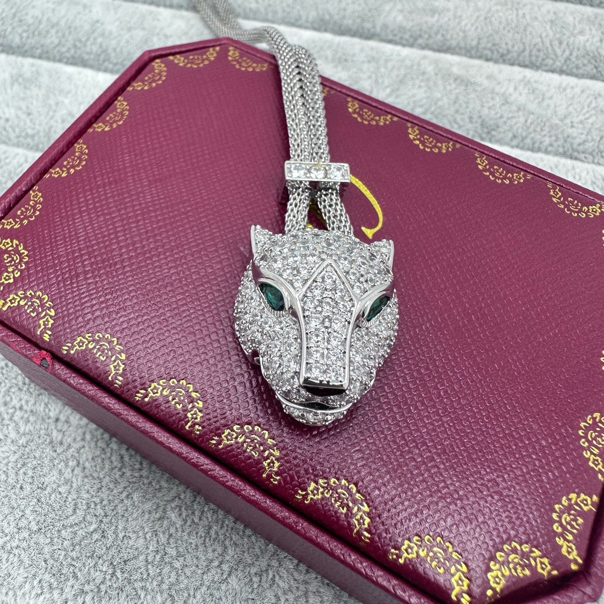 [Resenly Jewelry]FULL STONE BIG LEOPARD HEAD NECKLACE