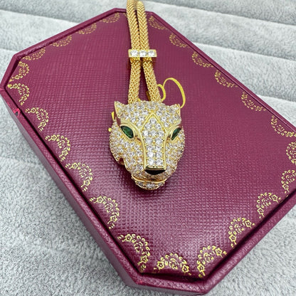 [Resenly Jewelry]FULL STONE BIG LEOPARD HEAD NECKLACE