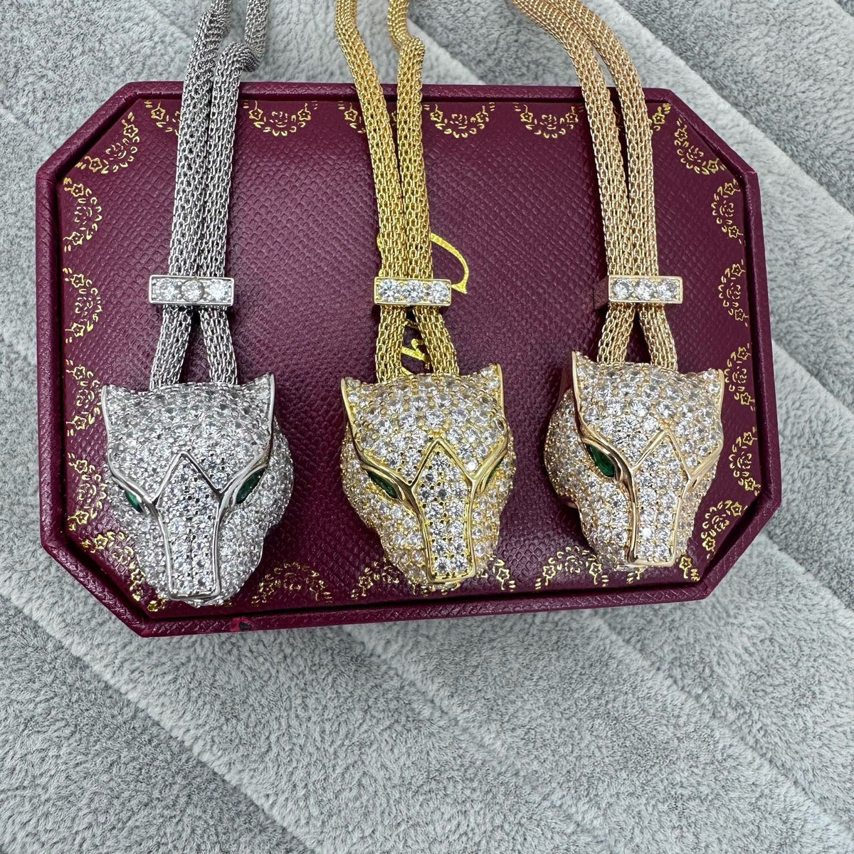 [Resenly Jewelry]FULL STONE BIG LEOPARD HEAD NECKLACE