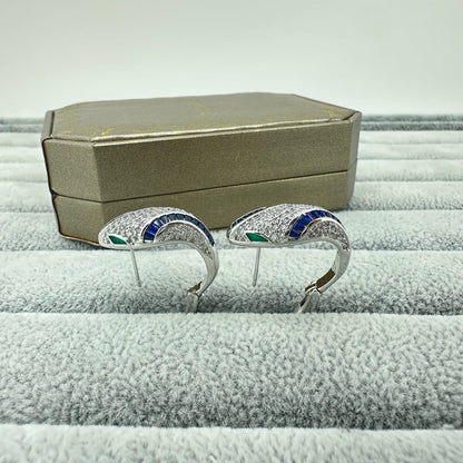 [Resenly Jewelry]FULL STONE TWO-TONE SNAKE EARRING STUDS
