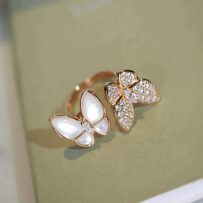 [Resenly Jewelry]TWIN BUTTERFLY DIAMOND MOP RING