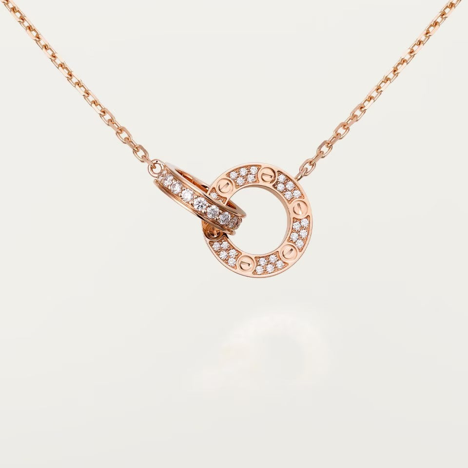 [Resenly Jewelry]LOVE  FULL DIAMOND PENDANT NECKLACE
