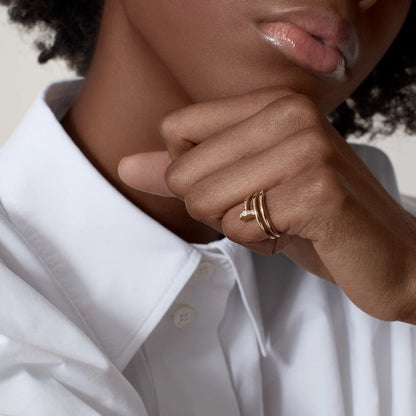 [Resenly Jewelry]JUSTE RING 4.8MM HALF DIAMOND