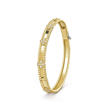 [Resenly Jewelry]CLOVER BRACELET 4MM DIAMONDS