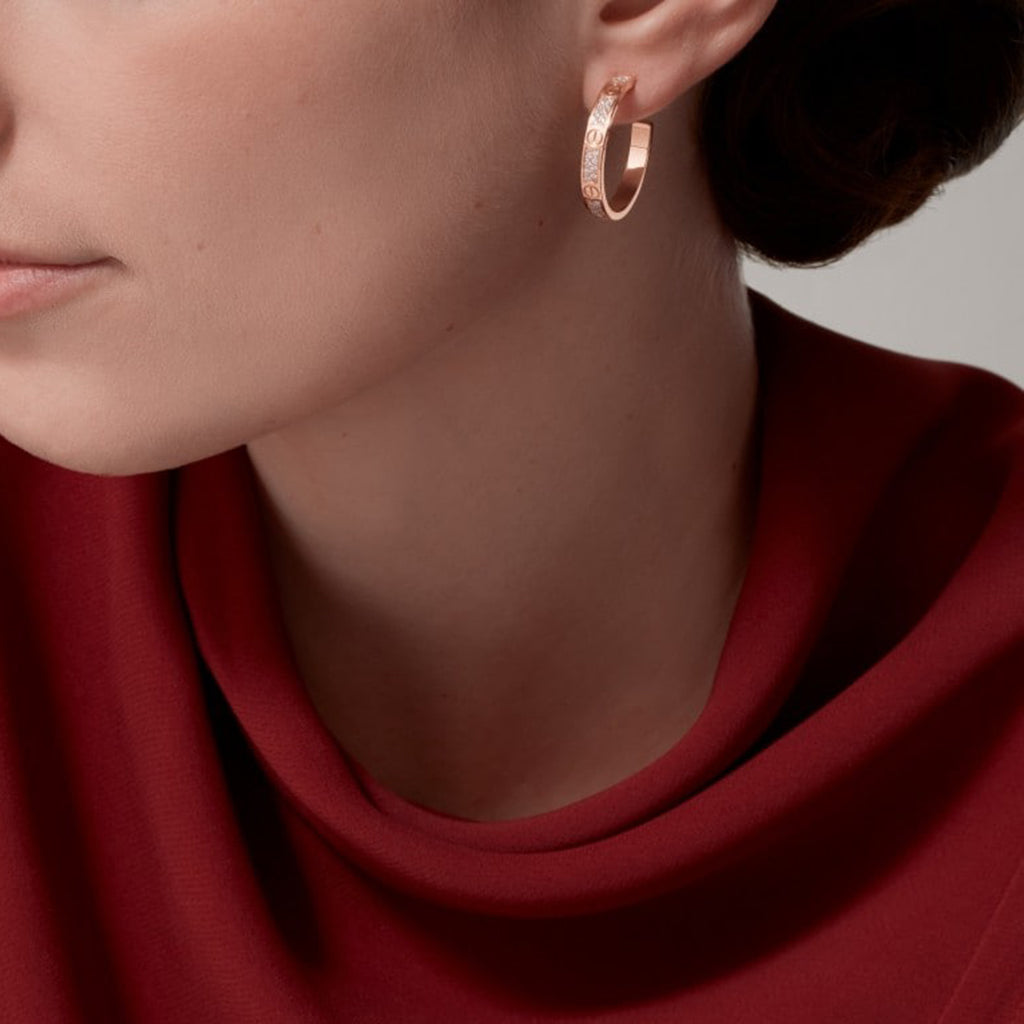 [Resenly Jewelry]LOVE EARRINGS 3.6MM DIAMOND PAVED