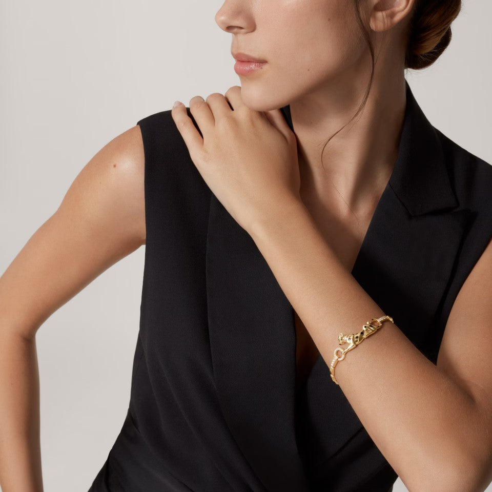 [Resenly Jewelry]PANTHERE HALF DIAMOND ON CHAIN BRACELET