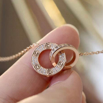 [Resenly Jewelry]LOVE  FULL DIAMOND PENDANT NECKLACE